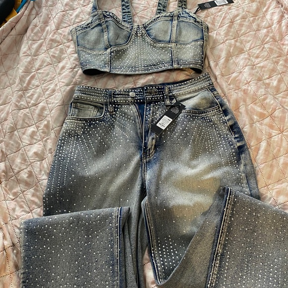 Denim rhinestone FN - Picture 1 of 1
